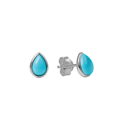 Sterling Silver Sleeping Beauty Turquoise Stud Earrings