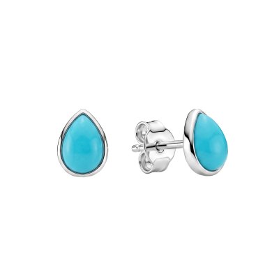 Sterling Silver Sleeping Beauty Turquoise Stud Earrings