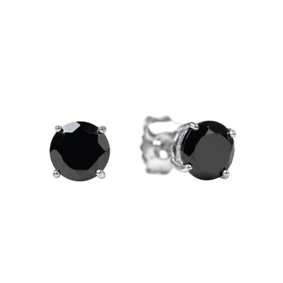 Sterling Silver Black Spinel Stud Earrings