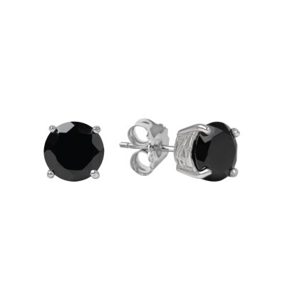Sterling Silver Black Spinel Stud Earrings