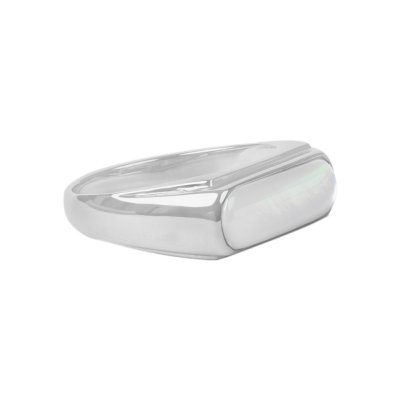 Sterling Silver White Mother Of Pearl Signet Ring