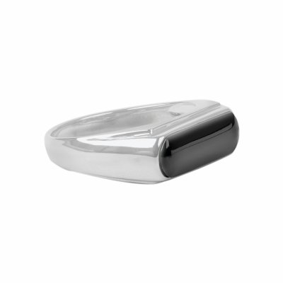 Sterling Silver Black Onyx Signet Ring