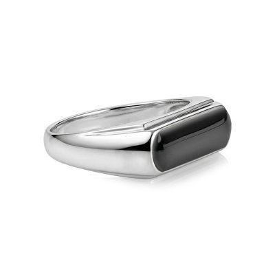 Sterling Silver Black Onyx Signet Ring