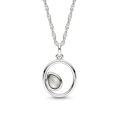 Sterling Silver Rainbow Moonstone Pendant With Chain 18 Inches