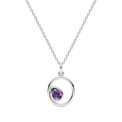 Sterling Silver Amethyst Pendant With Chain 18 Inches