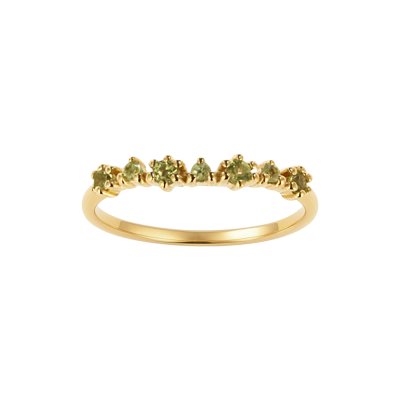 Sterling Silver Peridot Ring Over 18K Yellow Gold Plated