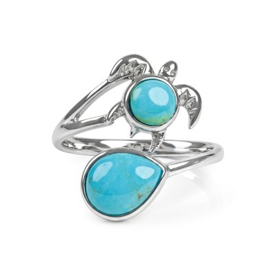 Sterling Silver Turquoise Turtle Ocean Ring