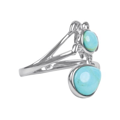 Sterling Silver Turquoise Turtle Ocean Ring