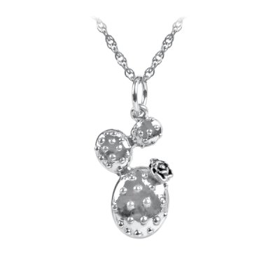 Sterling Silver Cactus Boho Pendant With Chain 18 Inches