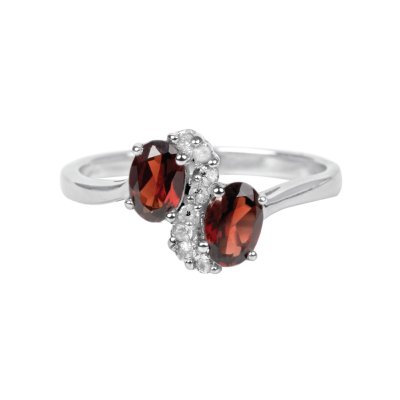 Sterling Silver Red Garnet Ring