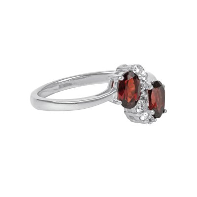 Sterling Silver Red Garnet Ring