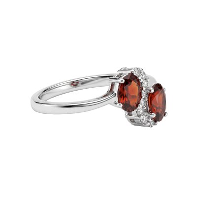 Sterling Silver Red Garnet Ring