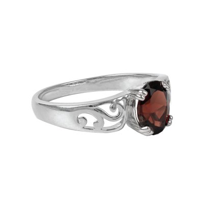 Sterling Silver Red Garnet Ring