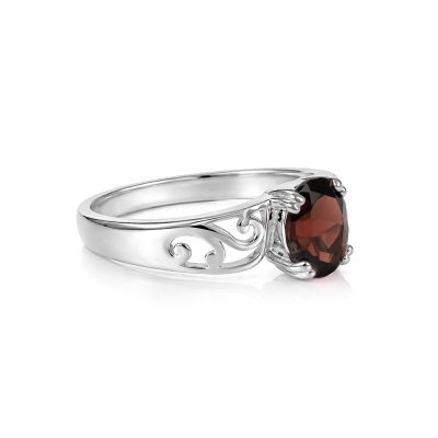 Sterling Silver Red Garnet Ring