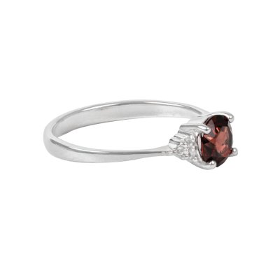 Sterling Silver Red Garnet Ring