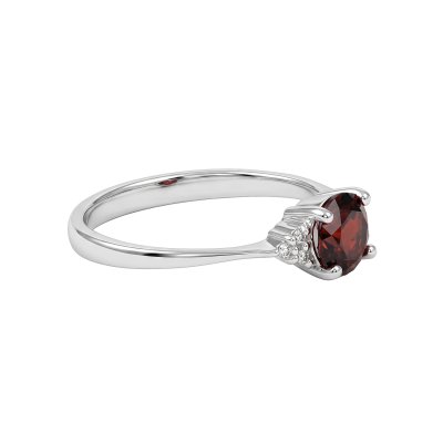 Sterling Silver Red Garnet Ring