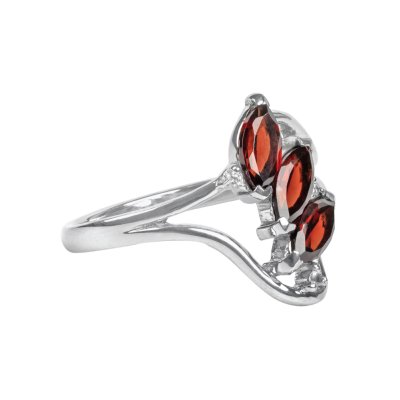 Sterling Silver Red Garnet Ring