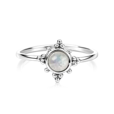 Sterling Silver Rainbow Moonstone Ring