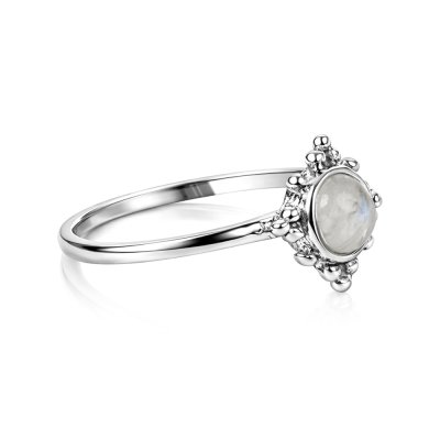 Sterling Silver Rainbow Moonstone Ring