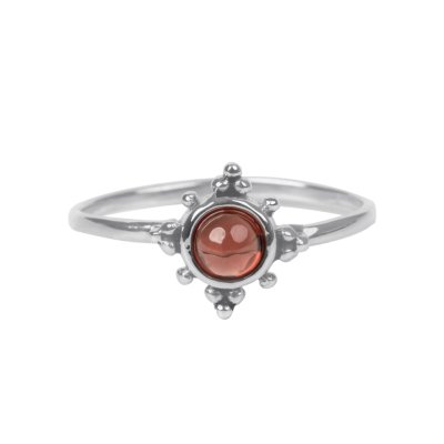 Sterling Silver Red Garnet Ring