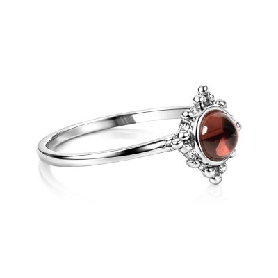Sterling Silver Red Garnet Ring