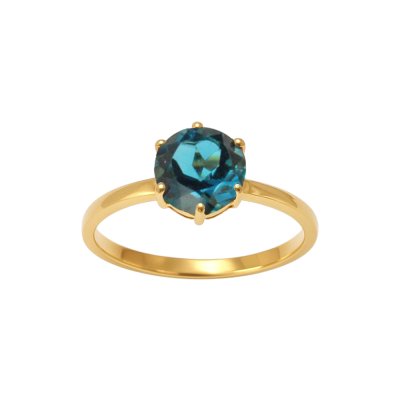 Sterling Silver Ring Over 18k Yellow Gold Plated