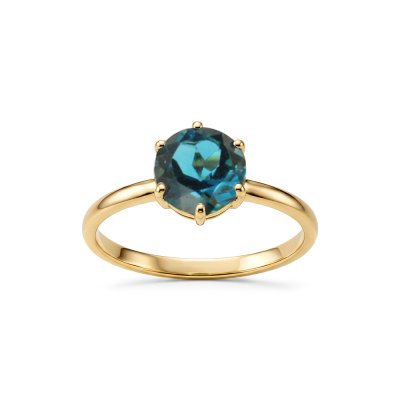 Sterling Silver Ring Over 18k Yellow Gold Plated