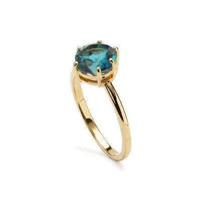 Sterling Silver Ring Over 18k Yellow Gold Plated