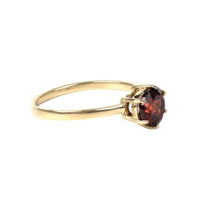 Sterling Silver Red Garnet Ring Over 18k Yellow Gold Plated