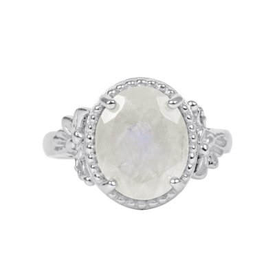 Sterling Silver Rainbow Moonstone Ring