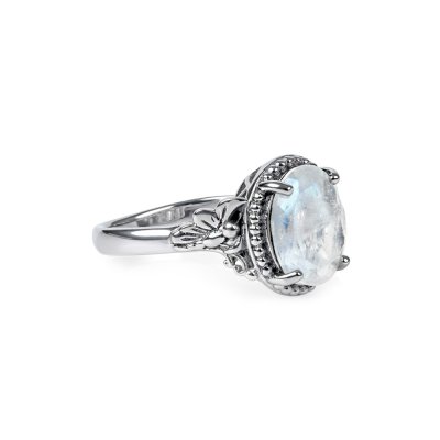 Sterling Silver Rainbow Moonstone Ring