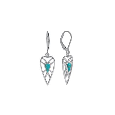 Sterling Silver Turquoise Te Amo Earrings
