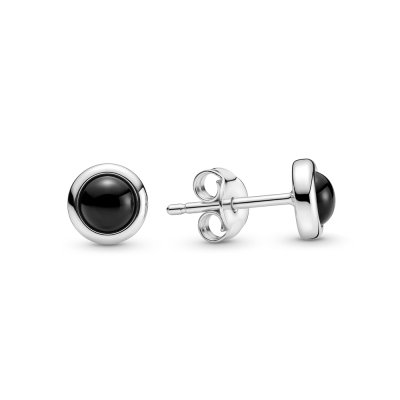 Sterling Silver Black Tourmaline Stud Earrings