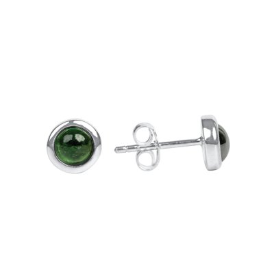 Sterling Silver Green Tourmaline Stud Earrings