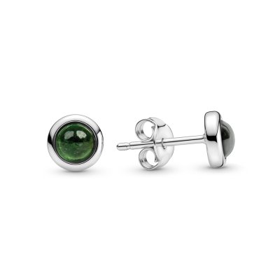 Sterling Silver Green Tourmaline Stud Earrings