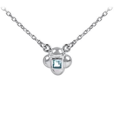Sterling Silver Sky Blue Topaz Necklace 18 Inches