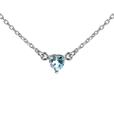 Sterling Silver Sky Blue Topaz Necklace 16+2 Inches