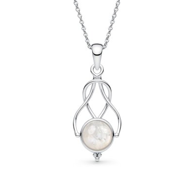 Sterling Silver Rainbow Moonstone Pendant with Chain 18 Inches
