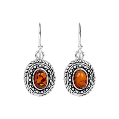 Sterling Silver Amber Earrings