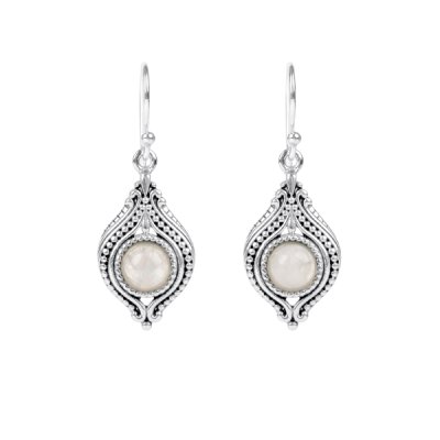 Sterling Silver Rainbow Moonstone Earrings