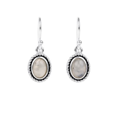 Sterling Silver Rainbow Moonstone Earrings