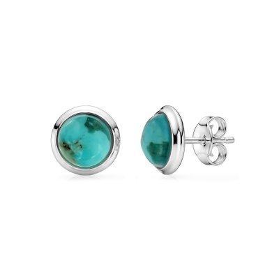 Sterling Silver Turquoise Earrings 6 mm