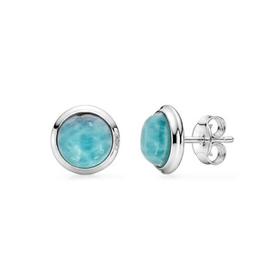 Sterling Silver Larimarr Earrings 6 mm