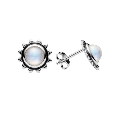 Sterling Silver Rainbow Moonstone Earrings