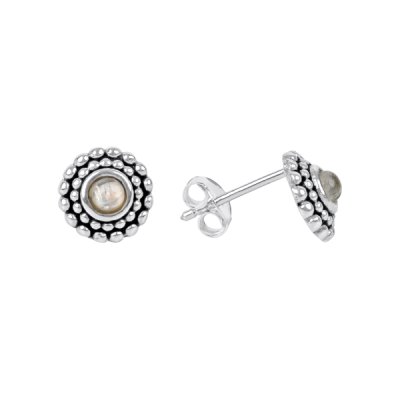 Sterling Silver Rainbow Moonstone Earrings