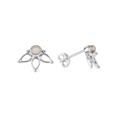 Sterling Silver Rainbow Moonstone Earrings