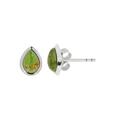 Sterling Silver Green Turquoise  Earrings