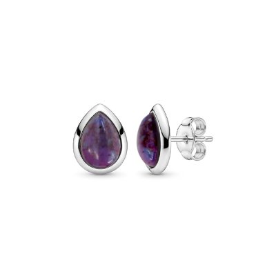 Sterling Silver Purple Turquoise  Earrings