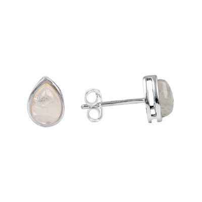 Sterling Silver Pear Stud Earrings