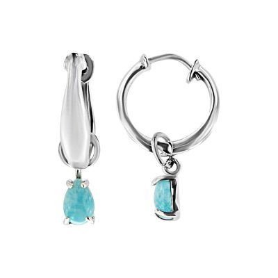 Sterling Silver Larimar Huggie Earrings